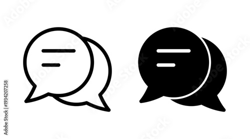 Chat icon set vector. speech bubble sign and symbol. comment icon. message