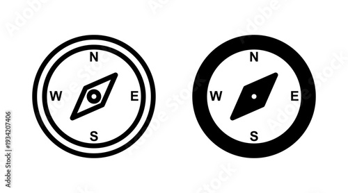 Compass icon set vector. arrow compass icon sign and symbol
