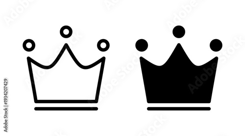 Crown icon set vector. crown sign and symbol
