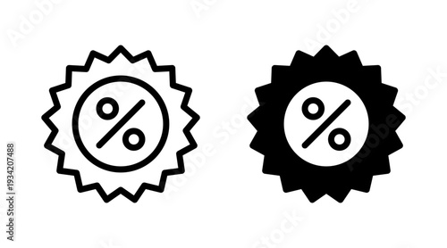Discount icon set vector. Discount tag sign and symbol