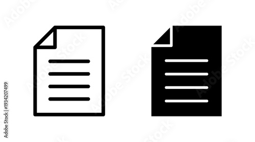 Document icon set vector. Paper sign and symbol. File Icon
