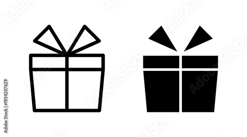 Gift icon set  vector. gift sign and symbol. birthday gift