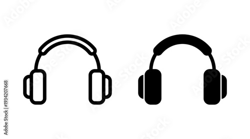 Headphone icon set vector. headphone sign and symbol