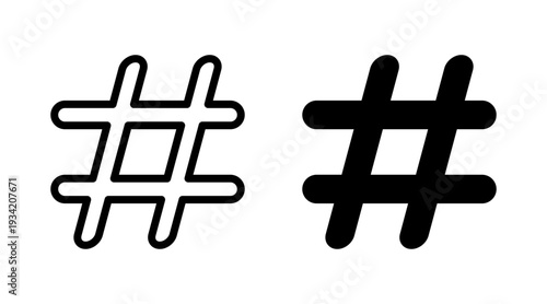 Hashtag icon set vector. hashtag sign and symbol