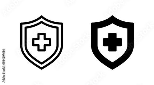 Health insurance icon set vector. Insurance document sign and symbol