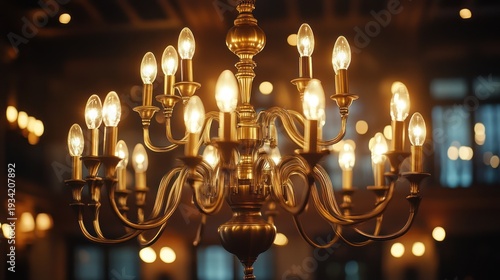 Wallpaper Mural Vintage chandelier in dimly lit room Torontodigital.ca