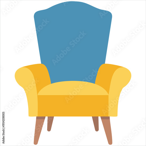 Flat vector illustration of party chair isolated on white background for event concept