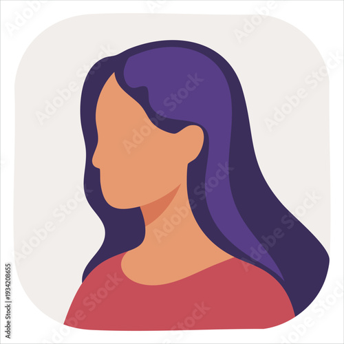 Flat color vector icon of art portrait painting for human figure and artistic study concept on white background