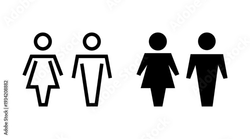 Man and woman icon set vector. male and female sign and symbol. Girls and boys