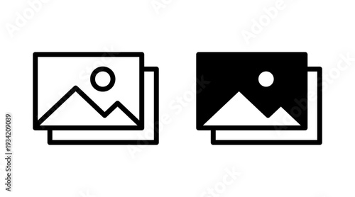 Picture icon set vector. photo gallery sign and symbol. image icon