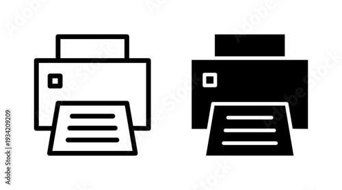 Print icon set vector. printer sign and symbol