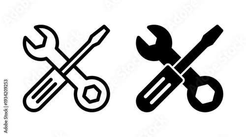 Repair tools icon set vector. tool sign and symbol. setting icon. Wrench and screwdriver. Service