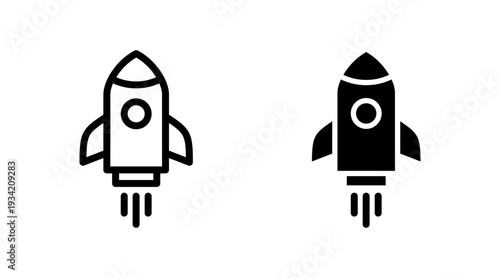 Rocket icon set vector. Startup sign and symbol. rocket launcher icon