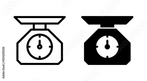 Scales icon set vector. Weight scale sign and symbol
