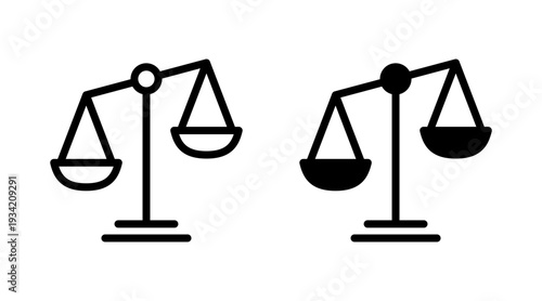Scales icon set vector. Law scale icon. Justice sign and symbol