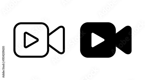Video icon set vector. video camera sign and symbol. movie sign. cinema