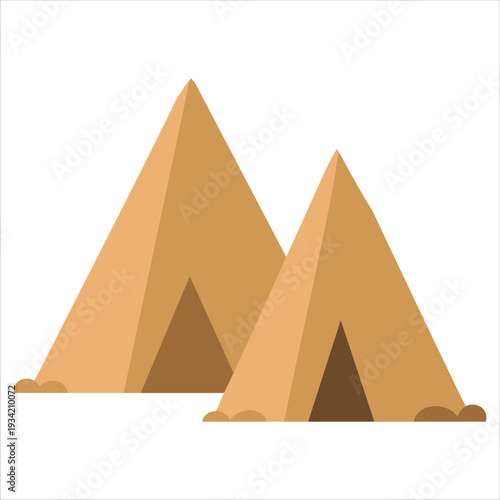 Cartoon vector clipart illustration of ancient tent for prehistoric era concept on white background