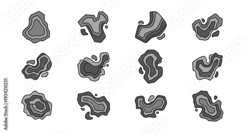 Abstract gray shapes collection for design elements