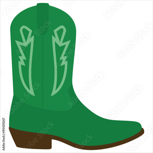 Isolated vector design of traditional western boot for fashion and vintage concept on white background