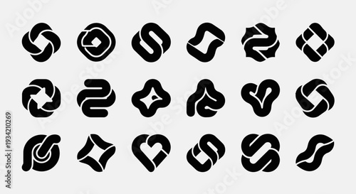 Abstract Knot Logo Set, Geometric Shape Icons