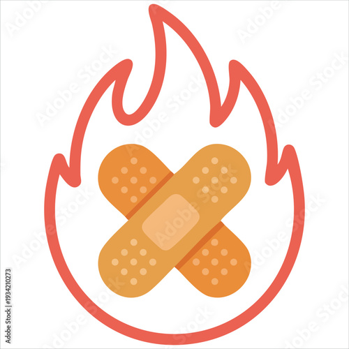 Vector illustration of plaster streetwear design in white and orange color for commercial use on white background