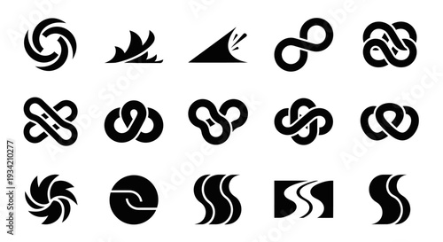 Abstract knot logo vector design elements set