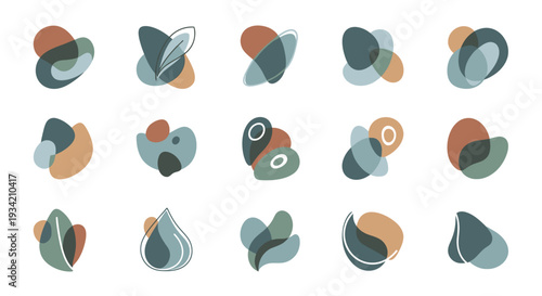 Abstract organic shapes set in earth tone colors