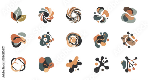 Abstract organic shapes set, modern design elements