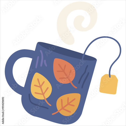 Isolated vector design of warm beverage cup for autumn season concept on white background