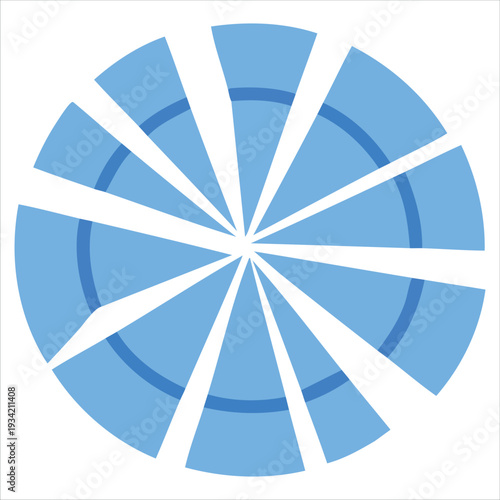 Vector illustration of broken plate isolated on white background