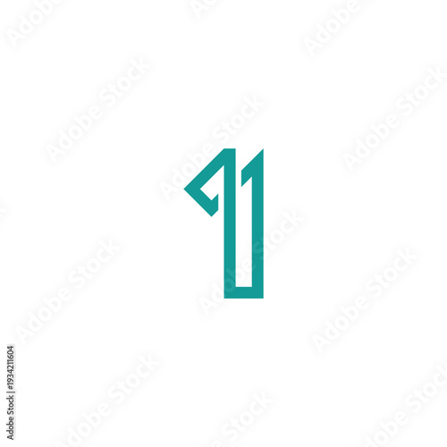 Number 1 One Logo Design Vector Template