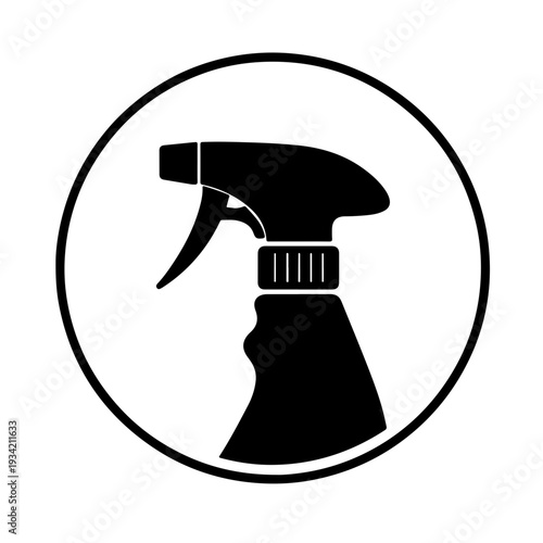 Круглая иконка распылителя (черно-белая)