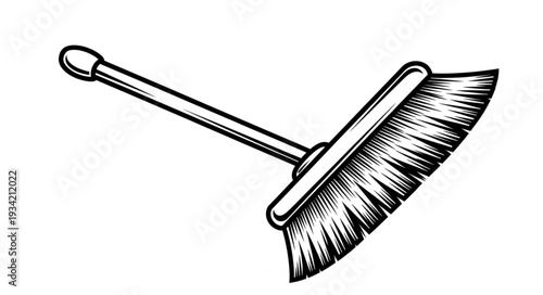 Detailed illustration of a broom, perfect for cleaning and sweeping floors effectively.