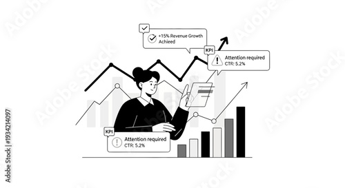 Businessman Analyzing Financial Data on Computer Screen.