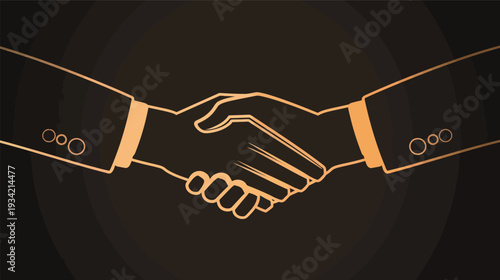 Handshake success vector icon silhouette, business partnership agreement flat