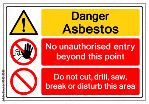Danger Asbestors Symbol Sign, Vector Illustration, Isolate On White Background Label. EPS10