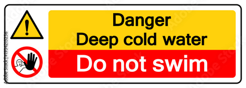 Danger Deep Cold Water Do Not Swimm Symbol Sign, Vector Illustration, Isolate On White Background Label.EPS10