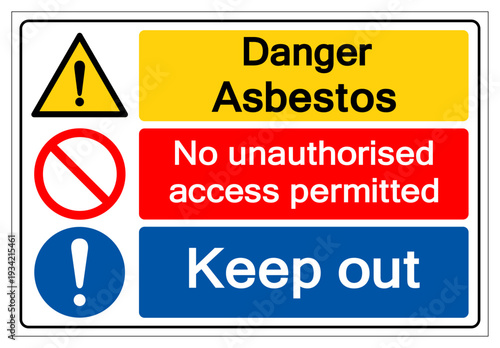 Danger Asbestors Symbol Sign, Vector Illustration, Isolate On White Background Label.EPS10