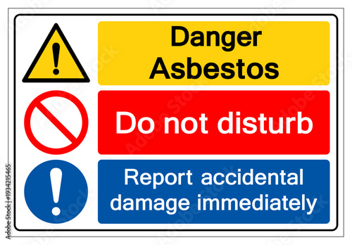 Danger Asbestors Symbol Sign, Vector Illustration, Isolate On White Background Label.EPS10