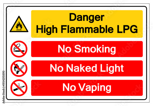 Danger Highly Flammable LPG Symbol Sign, Vector Illustration, Isolate On White Background Label. EPS10