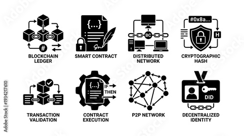 Advanced Edge Computing Hardware Icons Set, Industrial IoT, Network Devices, AI Acceleration, and Data Storage Glyph Pictograms.