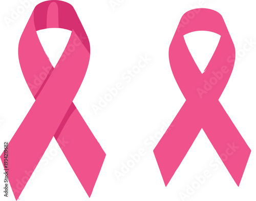 Pink Awareness Ribbon Symbol for Breast Cancer Support Campaign Healthcare Charity and Hope Vector Illustration