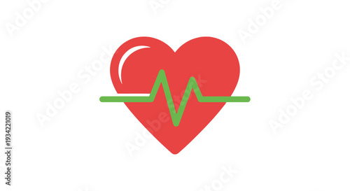 Heartbeat Line Icon. Cardiology and Health Symbol.