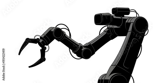 Industrial robotic arm, automated machinery, factory automation