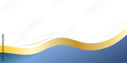 Gold Banner Header Wave Blue and Gold wallapper, background, Modern Gradient Wave Business Corne