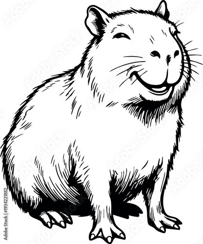 vector illustration of a funny capybara