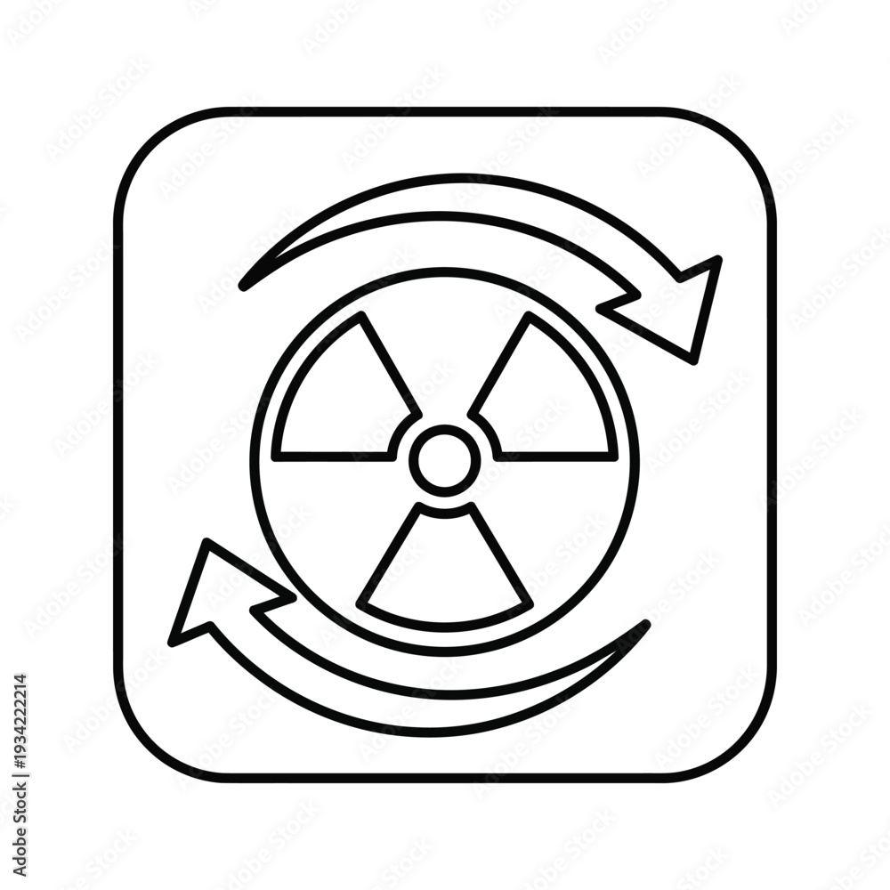 Fototapeta premium Radiation Symbol Recycling Arrows Icon Commercial Warning