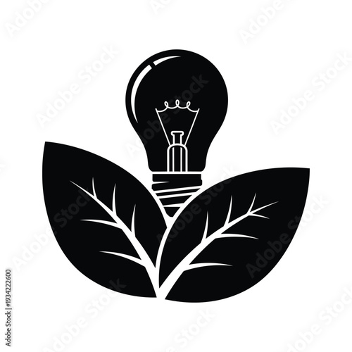 Green Energy Idea Lightbulb Leaf Vector Business Growth