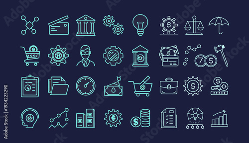 Flat vector real estate icon set featuring business house and home symbols for web design mobile technology and internet website interface application buttons