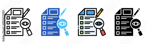 Lens Examination Icon Multiple Style Collection Set 